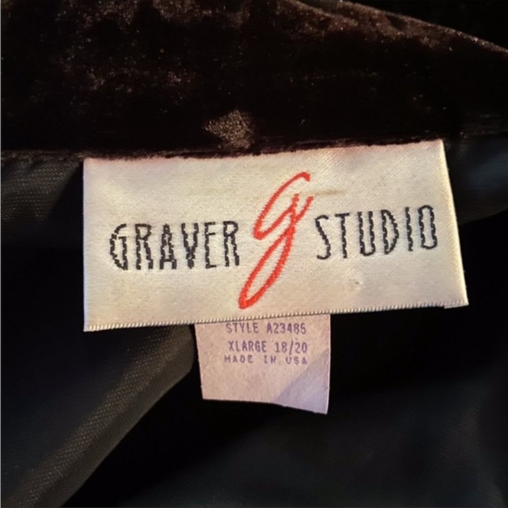 Vintage Black Velvet Asian Inspired Jacket XL 18/20 - Picture 7 of 8